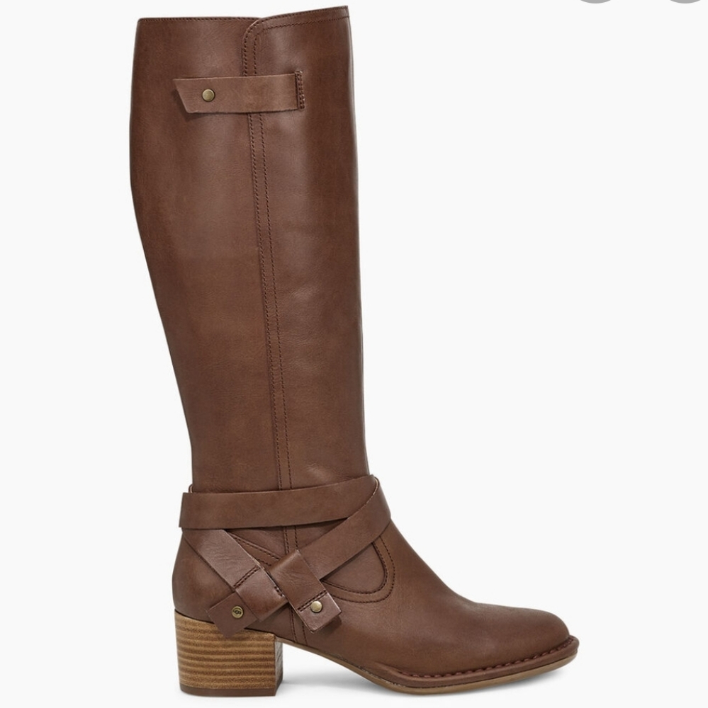 Ugg Bandara Tall Leather Boots Designer Knee Boot #172